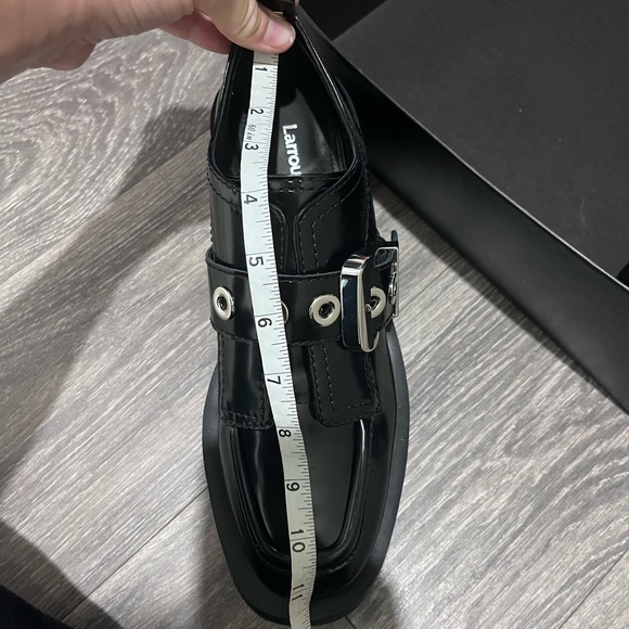 NIB LARROUDÉ Stewart Platform Oxford In Black Leather - Picture 11 of 13